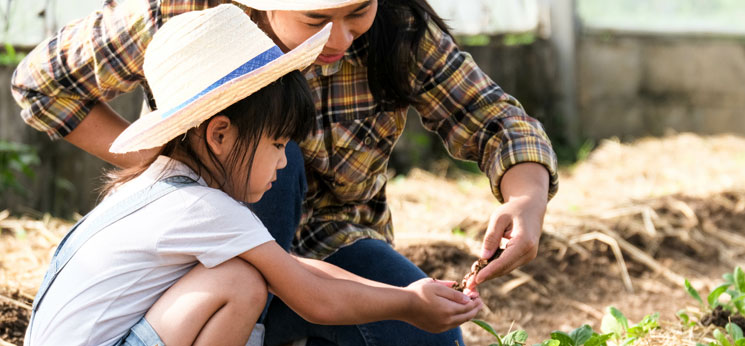 Girl gardening